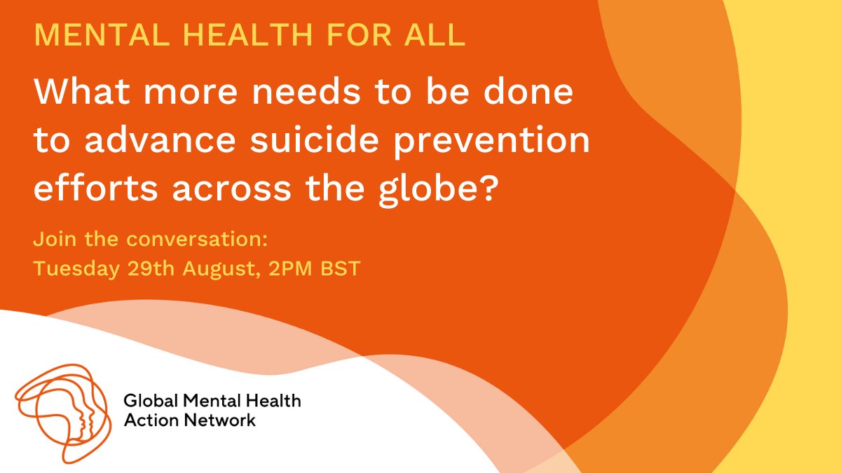 UnitedGMH's tweet photo. 🌟 It's Webinar Day🌟

Join us for the #MHForAll webinar TODAY as we delve into global strategies for suicide prevention in countries where it's still illegal.

📅Tuesday 29 August
⏰14:00 BST; 15:00 SAST; 18:30 IST
Register 🔗- https://t.co/c0iYMRJYuD

See you there 🌍🗣️ https://t.co/M7dCfq6VRx