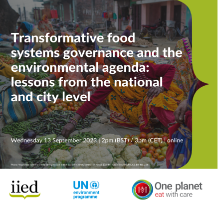 How can we tackle the triple planetary crisis and make #FoodSystems more sustainable? Looking forward to joining this <a href="/IIED/">IIED</a> &amp; <a href="/UNEP/">UN Environment Programme</a> webinar on 13 September, with our (fantastic!) former <a href="/ECDPM/">ECDPM 🔎 🌍</a> colleague <a href="/CarmenTorresL/">Carmen Torres Ledezma</a>. Register here: events.teams.microsoft.com/event/6fcdce01…