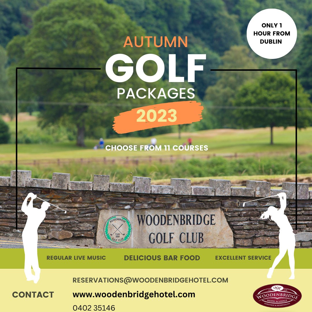 WoodenbridgeHL's tweet photo. Like golf? You'll love our Golf Packages..
🌐https://t.co/hjgTashsxB
📞0402 35146
📩reservations@woodenbridgehotel.com
#woodenbridgehotel #Woodenbridge #GolfLife #Golf #WicklowGolf #Wicklow https://t.co/452hvbdd7X