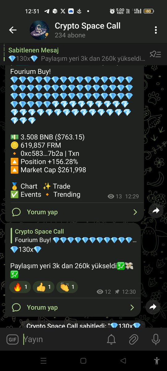 BloxenN's tweet photo. BSC de 3 k dan aldığımız #Fourium 260k da 130x ulaştık 🥳💸💸🥳 kötü piyasada bile sağlam kazanıyoruz 😂
#Bsc #gem #memes #meme #mbp #kripto #ALTIN #hisse #borsa #halkaarz #aekfc #ubxs #rwa #hot #dxgm #spt #solox #gida #base #FRM #Wagner #mexc #shiba #pepe #dolar #MOMOV2 #xna https://t.co/XmLHmpzRX8
