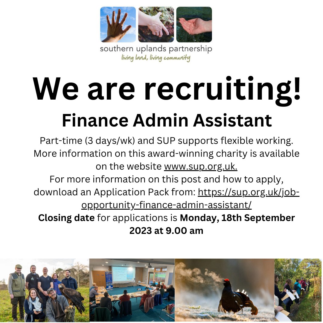 southernuplandspartnership (@southernupland1) on Twitter photo Job Vacancy - Finance / Administrative Assistant
For more information on this post and how to apply, download an Application Pack from: sup.org.uk/job-opportunit…
Closing date: Monday, 18th September 2023 at 9.00 am, by email to recruitment@sup.org.uk. Job Vacancy - Finance / Administrative Assistant
For more information on this post and how to apply, download an Application Pack from: sup.org.uk/job-opportunit…
Closing date: Monday, 18th September 2023 at 9.00 am, by email to recruitment@sup.org.uk.