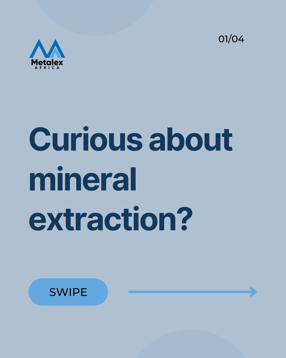 Metalex_africa's tweet photo. Understand how minerals are obtained from the Earth's crust.

#miningnews #miningexploration #mining #rawmaterials #extraction #miningtechniques https://t.co/4WwqzE10vL