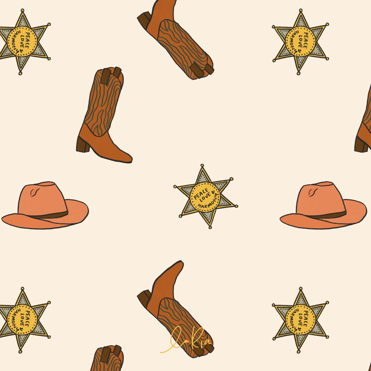 Cowboy pattern 🤠 #art #illustration #pattern #cowboy #illustrations
