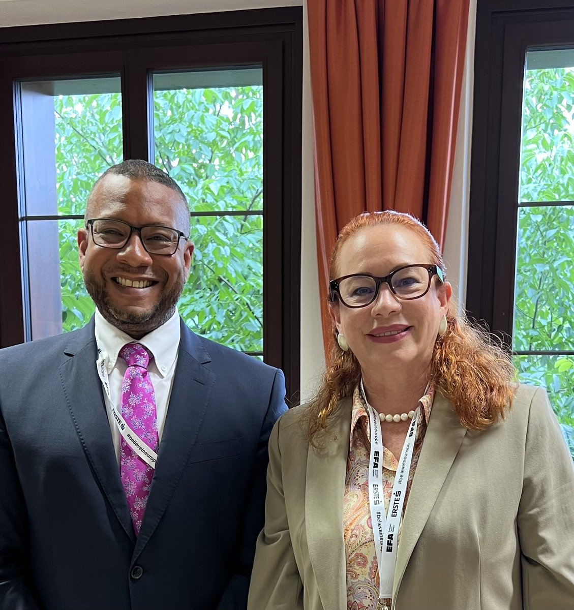 Matthewbarbados's tweet photo. Pleasure to chat with @mfespinosaEC - a dedicated climate change advocate & supporter. Wonderful to be @forumalpbach ‘hike’ with her to discuss solutions to climate crisis & brainstorm on what Europe can do better to support small countries benefit from green transition https://t.co/NzFomnFXeC
