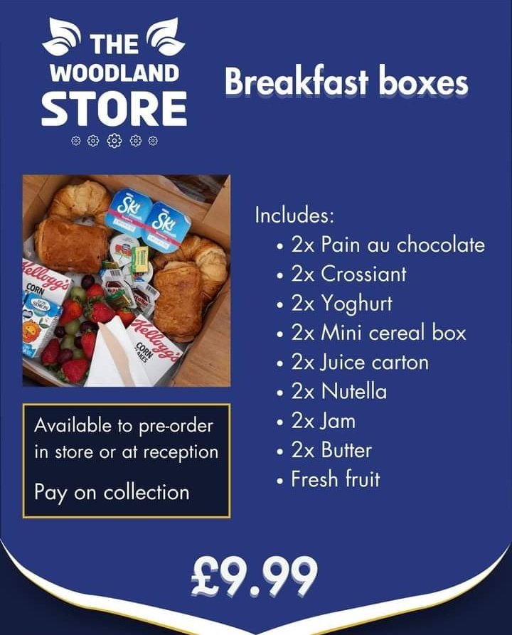BCHolidayPark's tweet photo. Introducing our delightful Breakfast Box, the perfect way to kickstart your day with a burst of flavour and energy!

Available at The Woodland Store.
Read more about The Woodland Store's events &amp; offers on our website: https://t.co/ObGCWiqIrc https://t.co/UL3pO0jrOm