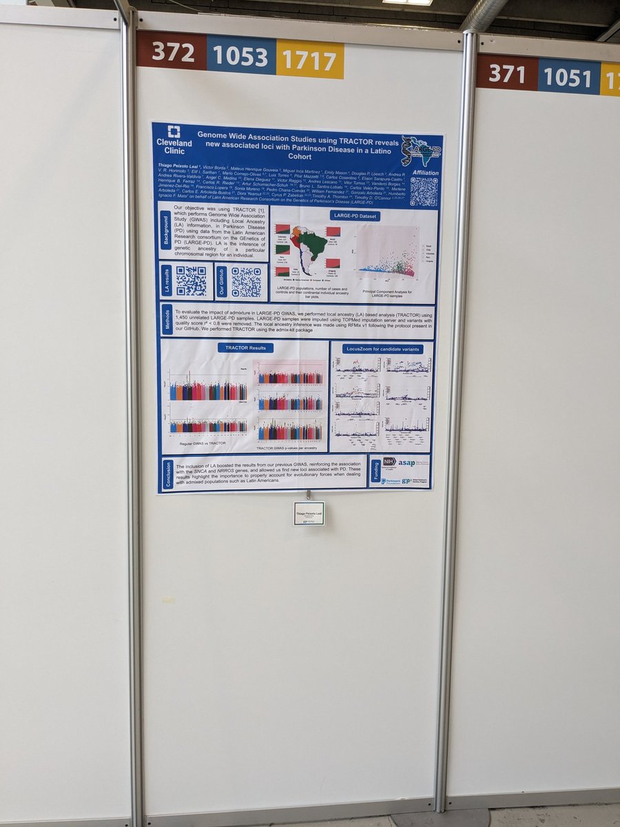 Today I will present my poster about using Tractor in LARGE-PD #MDSCongress. Come and see the hidden power of underrepresented populations. I am at poster 1053. 

PD: I excluded the previous post because it has typos