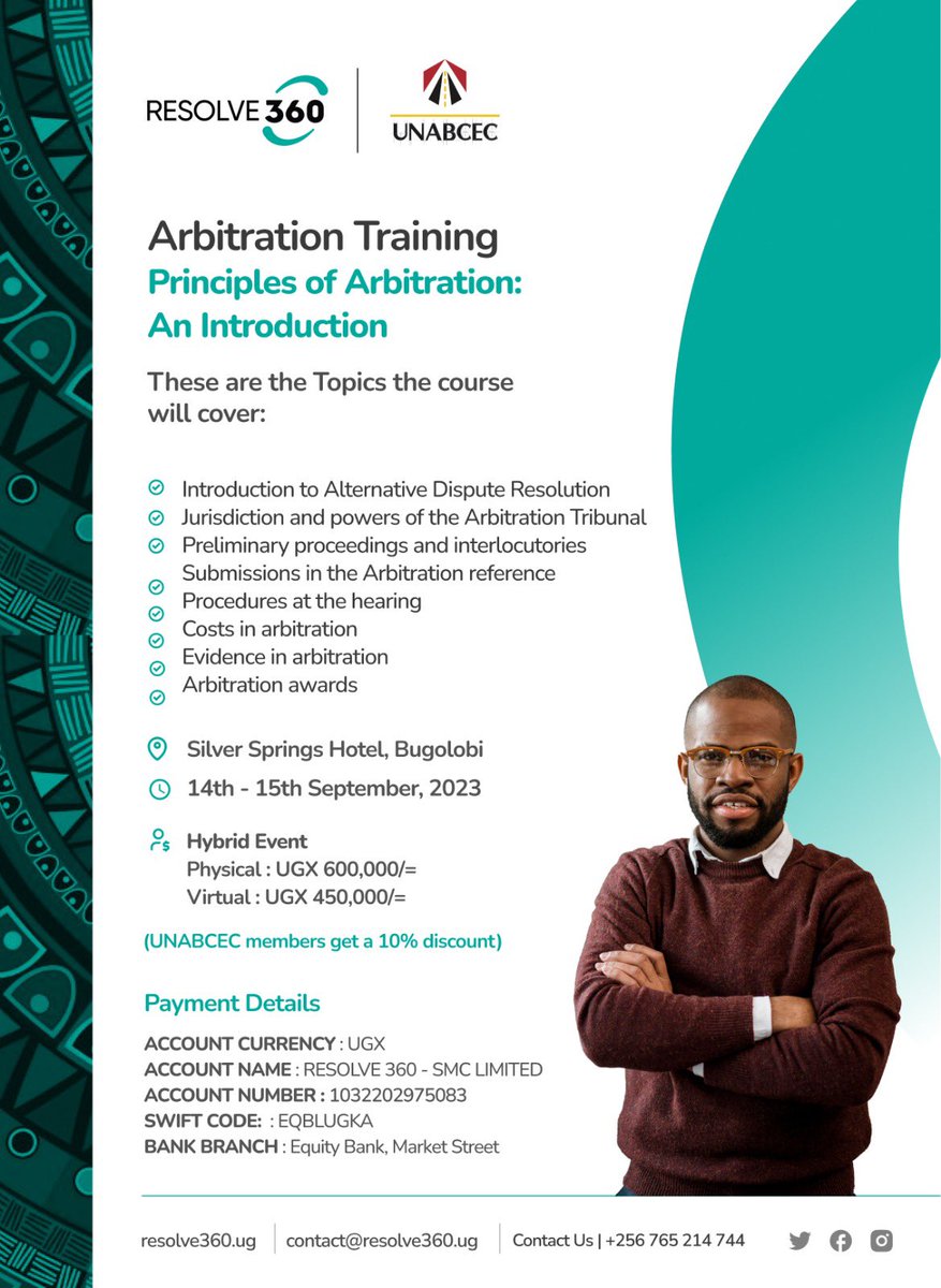 charlesgava_256's tweet photo. @UNABCEC_UG is partnering with @Resolve360_ug to do arbitration training for construction industry practitioners and contractors….. https://t.co/04YvbKXWXp