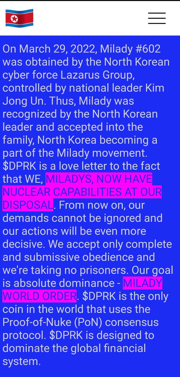 rgr_park's tweet photo. $DPRK North Korean #LAZARUS hackers slowly accumulating b4 the next nuclear test. Kim Jong Un personally wrote the code for this first #ProofOfNuke coin.
$LINQ $AXE $SHI $SHIA $BOBO $SHIB $ETH $BEN $OLAS $UNIBOT $MILADY $MWO $PEPE https://t.co/HnBYN8tBMI