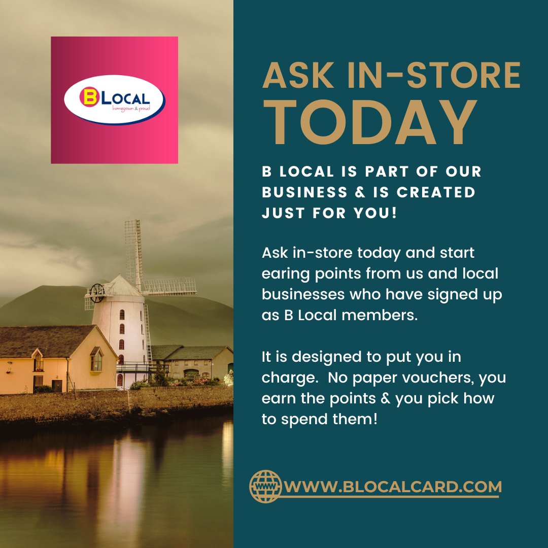 From your #business, to #cards that are designed with your #town in mind - B Local is far more than a #loyalty scheme! 

Find out more on our website blocalcard.com