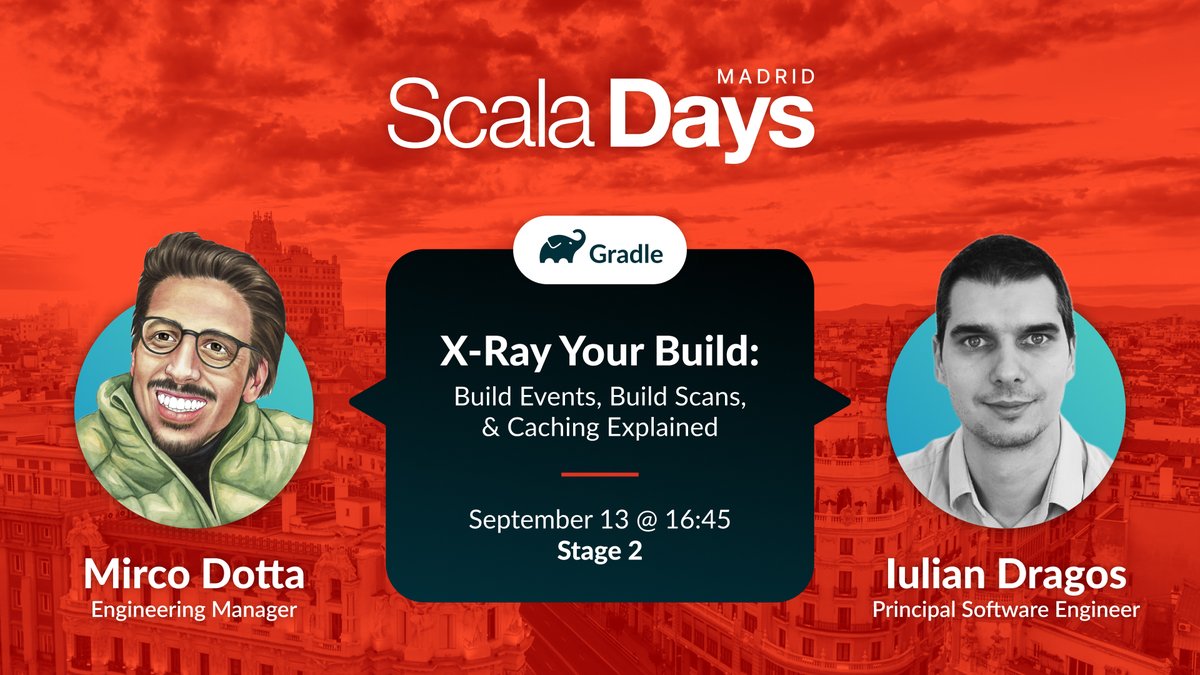 📣 Attending #scaladays Madrid? Don't miss out on this tactical session led by @mircodotta and @jaguarul from our very own #Gradle engineering team!

scaladays.org/madrid-2023/x-… 

#DPE #DeveloperProductivityEngineering #DevProd #DX #buildcache