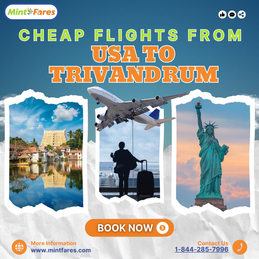 MintFares's tweet photo. Find unbeatable fares on USA to Trivandrum flights at #MintFares. Your gateway to seamless travel experiences. Book now for the best deals!
Web: https://t.co/FDPcCMo45h
.
.
.
.
#USAtoTrivandrum #Flights #USAtoIndia #Bookflights #FlytoIndia #TravelSmart #BookNow https://t.co/cyI1hwaUCC
