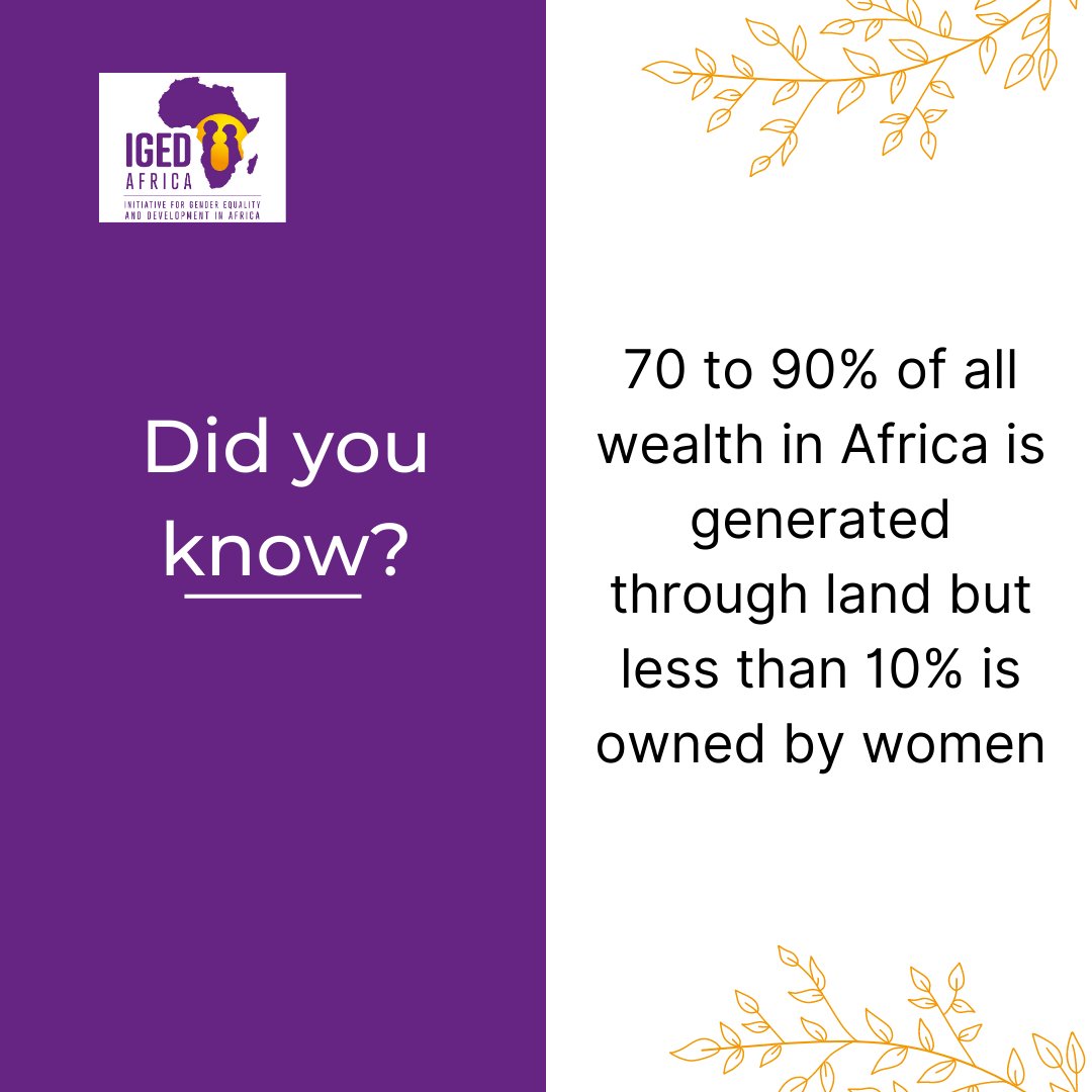 igedafrica's tweet image. The right to land and property is a human right. 

#didyouknow 
#GenderEquality #LandReforms #WomenEmpowerment #IGEDAFRICA #MaputoProtocol