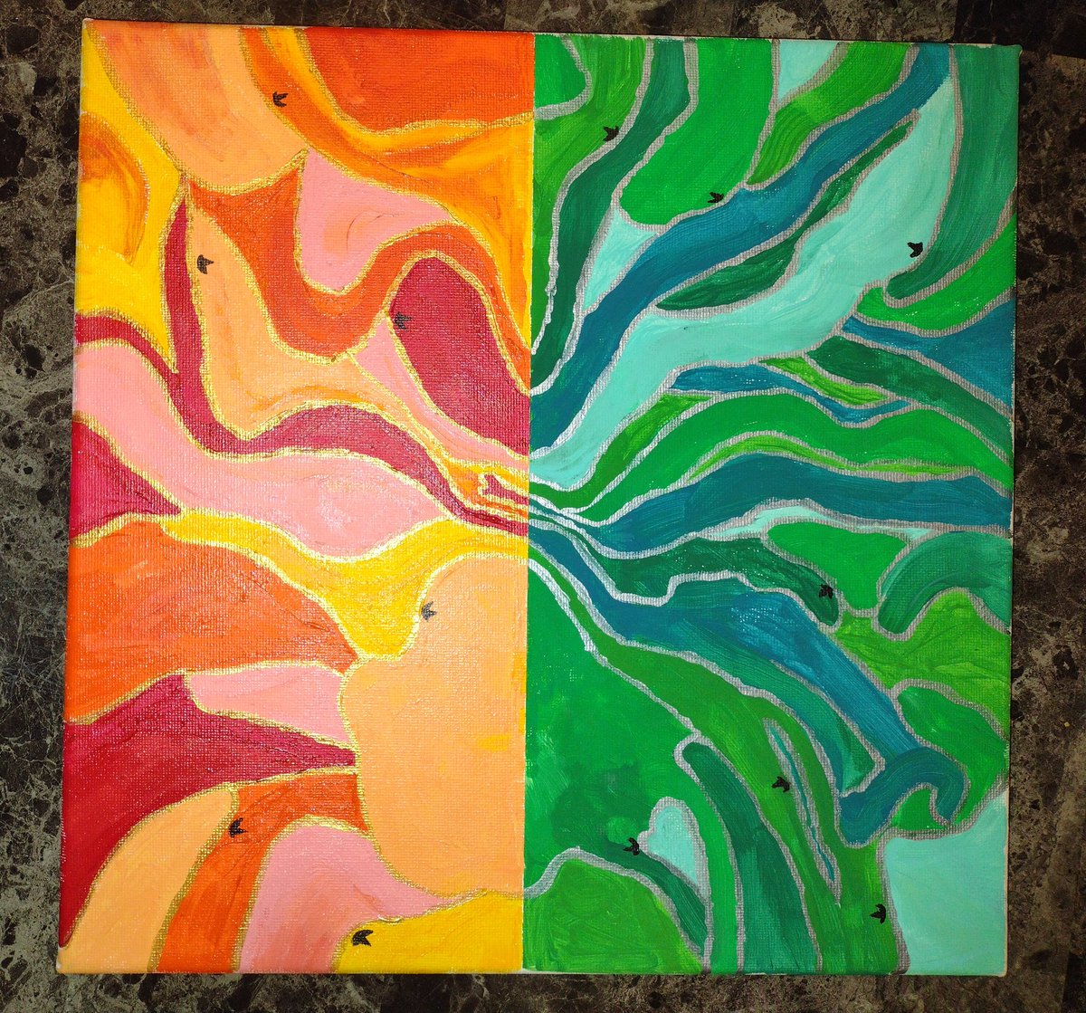 Sea/ sky
#adhdartist #ArtistOnTwitter #nonbinaryartist #acrylicpainting #Abstract #abstractpainting #queerartist