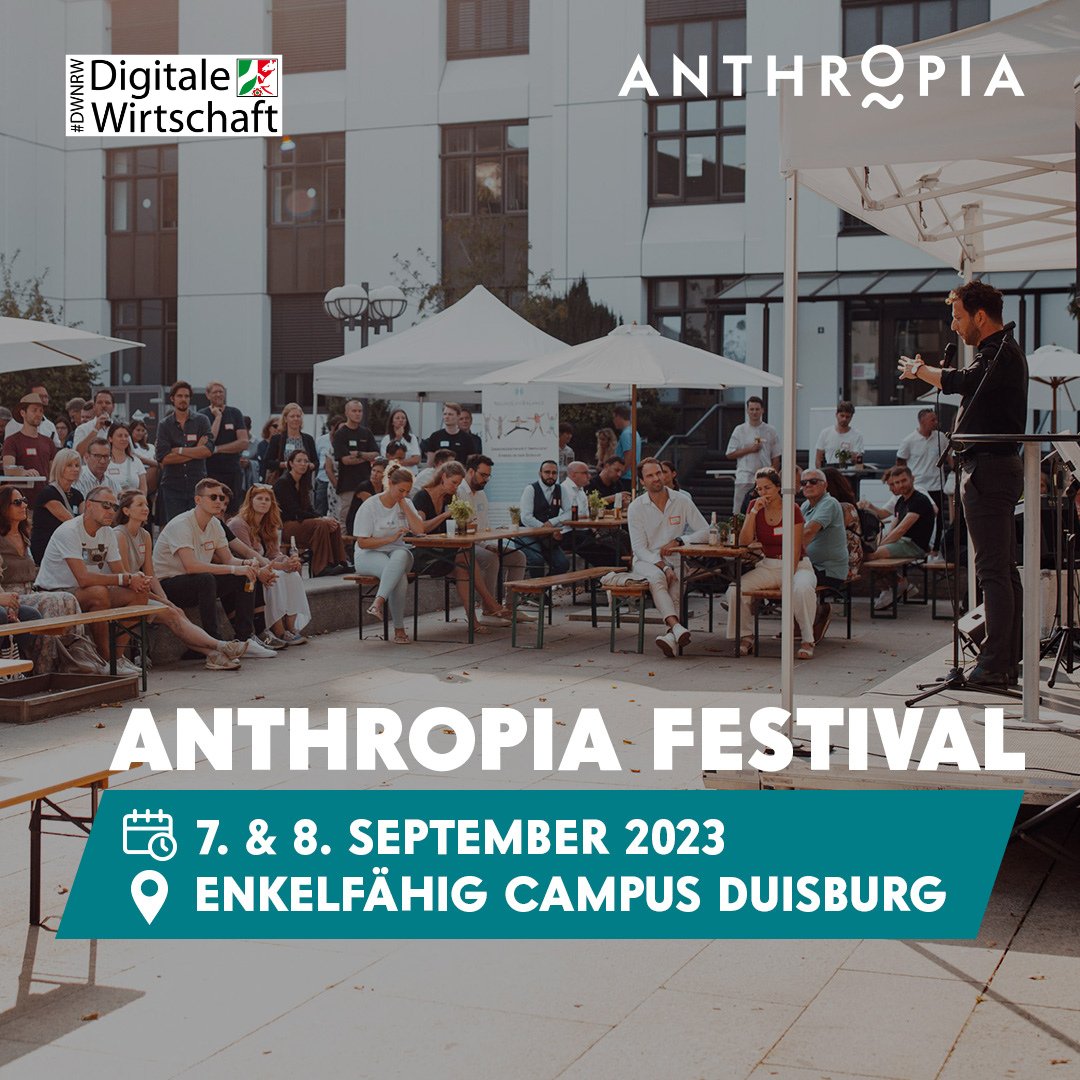 Das Anthropia Festival bringt am 7.+8.9.  wirkungsorientierte Start-ups mit Denker*innen &amp; Macher*innen aus Wirtschaft, Wissenschaft, Politik &amp; Gesellschaft zusammen. Erlebe Austausch zu den drängendsten nachhaltigen Fragen &amp; aktiver Vernetzung.
Mehr hier: anthropia.de/festival