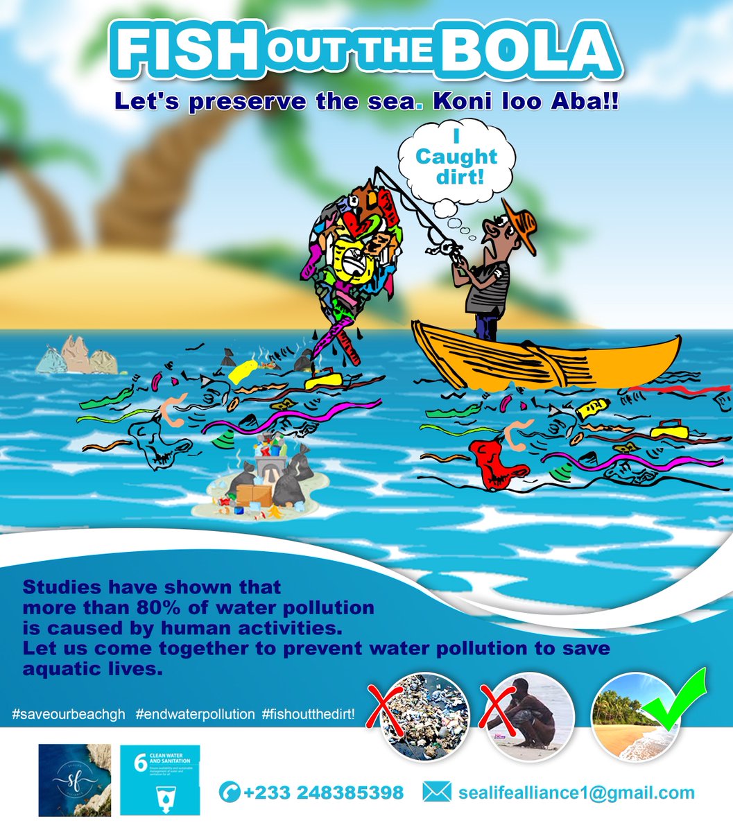 SealifeAlliance's tweet photo. Dumping into the sea sinks our future. Stand up for marine life and the Jamestown coastal communities by eliminating refuse dump at the coast. 
#GIJSDGCAMPAIGN2023
#AdvertisingCreativeStrategyClassof2023
#Sensitizationdrive
@UNDPGhana 
@PraiseNutakor 
@EOcansey_ https://t.co/cn5bGSUcwZ