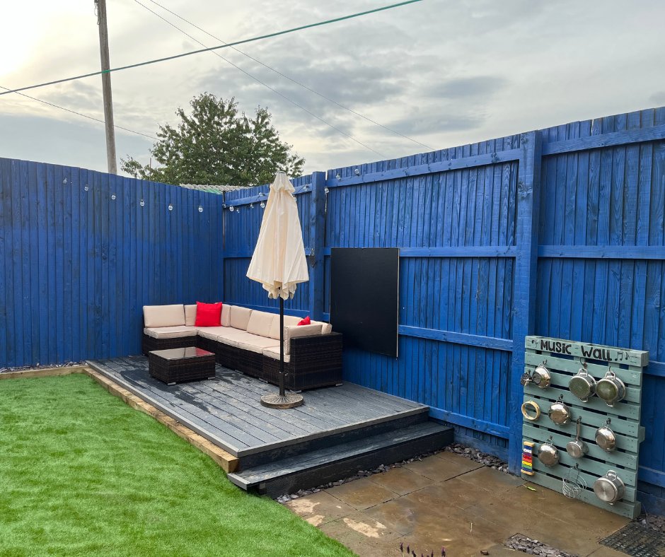 AdmiralLife's tweet photo. The Household Claims team recently used their #impacthours to transform a community refuge garden with @LlamauUK to provide a more relaxing environment for the women and children there. The team also raised £6,000 from generous donations and fundraising. Good work team! https://t.co/Mk59kO099F
