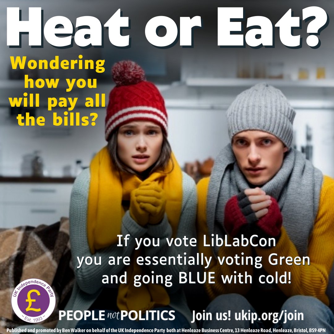 UKIP's tweet photo. #Netzero makes people cold, miserable and poor.   #UKIP will scrap net zero. #JoinUKIP