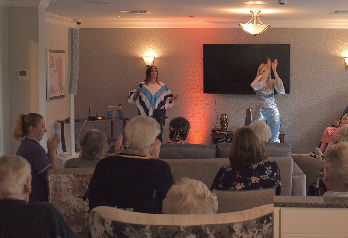 Mamma Mia, what a show again 
At Oakham Grange, residents couldn’t miss you 🥰 

Bank holiday fun, with an ‘ABBAsolutely’ fabulous show
#Oakham #CareHomeActivities #rutland