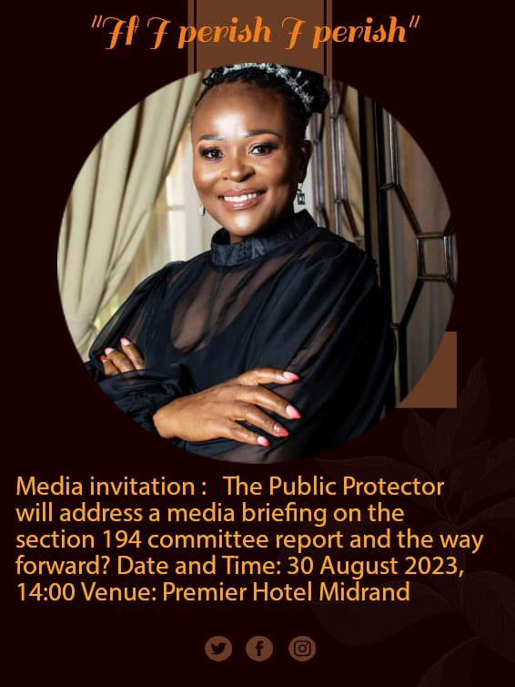AdvBMkhwebane's tweet photo. Media alert ‼️ https://t.co/Ym8KuCVUyB