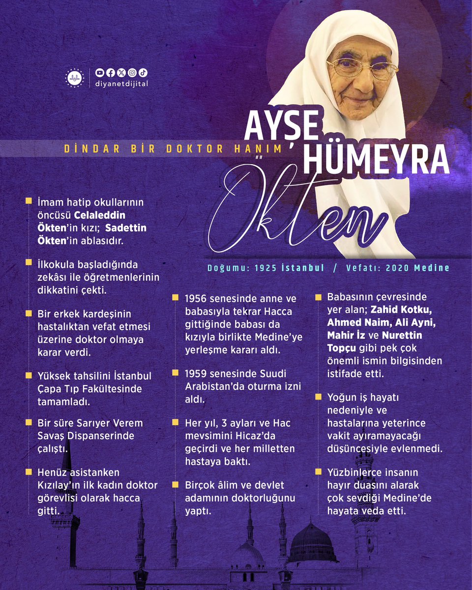 Dindar bir doktor hanım Ayşe Hümeyra Ökten kimdir?

#AyşeHümeyraÖkten #Doktor #İnfografi #DiyanetDijital