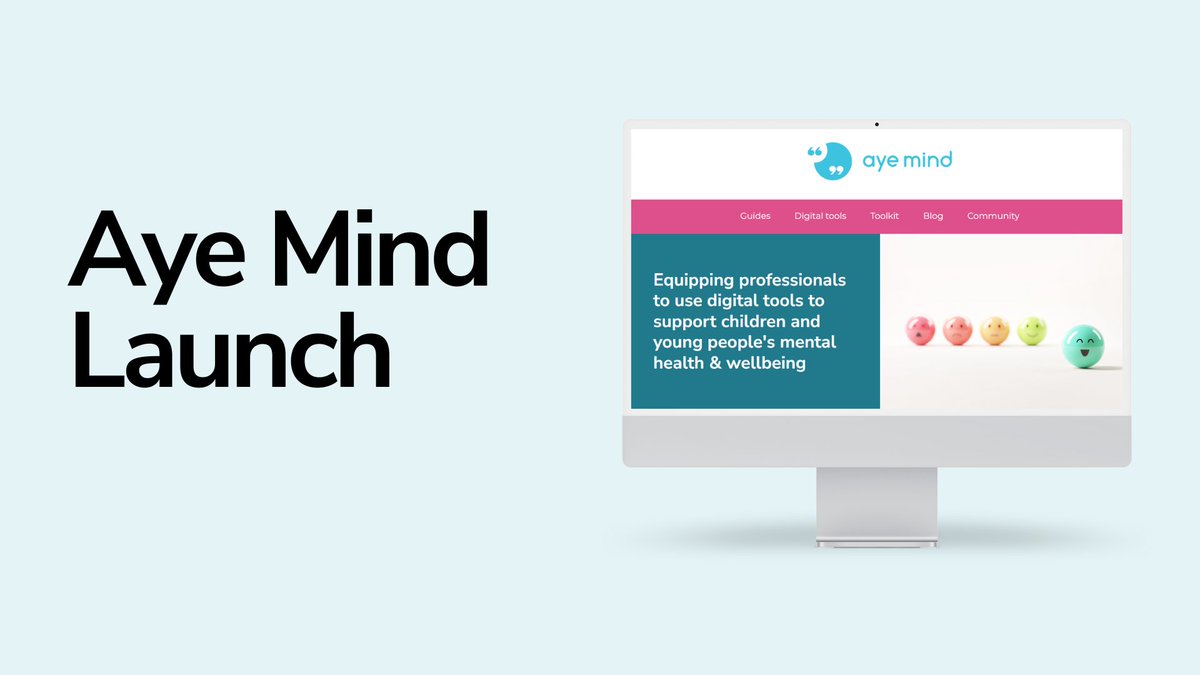 ayemind99's tweet photo. Join us for our new Aye Mind website launch!🎉

19th September, 1 – 2.30 pm🗓️

Aye Mind is here for those working with children &amp; young people, helping you:
✅Learn about the online world &amp; its mental health impacts
✅Build confidence using digital tools

https://t.co/NNM3jlDI4y https://t.co/vjQVVDB0Co