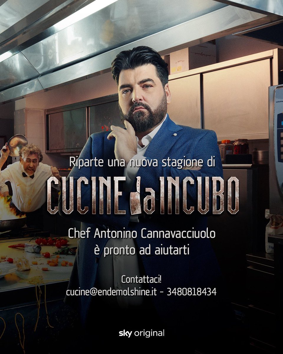 CucineDaIncubo (@cucinedaincubo) on Twitter photo Riparte una nuova stagione di #CucinedaIncubo 🔥
Se hai un’attività di ristorazione che sta attraversando un momento difficile, @antoninochef è pronto ad aiutarti 🤝
Per iscriverti manda una mail a cucine@endemolshine.it oppure scrivici su Whatsapp al numero 3480818434 📞 ADDIOS Riparte una nuova stagione di #CucinedaIncubo 🔥
Se hai un’attività di ristorazione che sta attraversando un momento difficile, @antoninochef è pronto ad aiutarti 🤝
Per iscriverti manda una mail a cucine@endemolshine.it oppure scrivici su Whatsapp al numero 3480818434 📞 ADDIOS