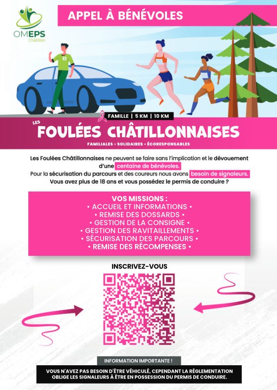 MelLorion's tweet photo. La Ville de Châtillon @chatillon92320 recherche des bénévoles lors des Foulées Châtillonnaises le dimanche 15 octobre ! https://t.co/4q5AdK2jUt
