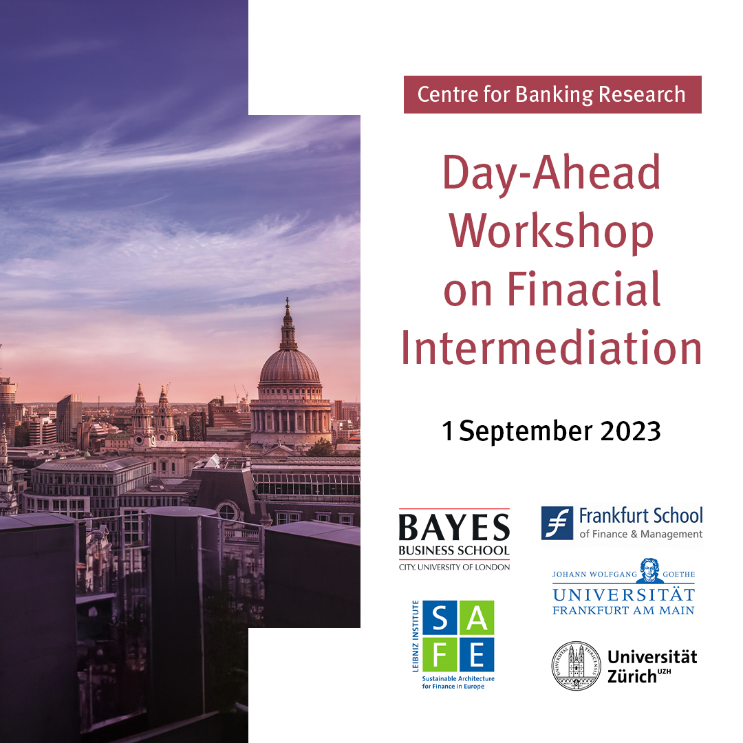 Join @CBR_Bayes for the Day-Ahead PhD Workshop on Financial Intermediation. 🕖 1 Sept, 09:00 – 18:00 (BST) 🌐 Book: city.ac.uk/news-and-event… #Banking #BayesExperts