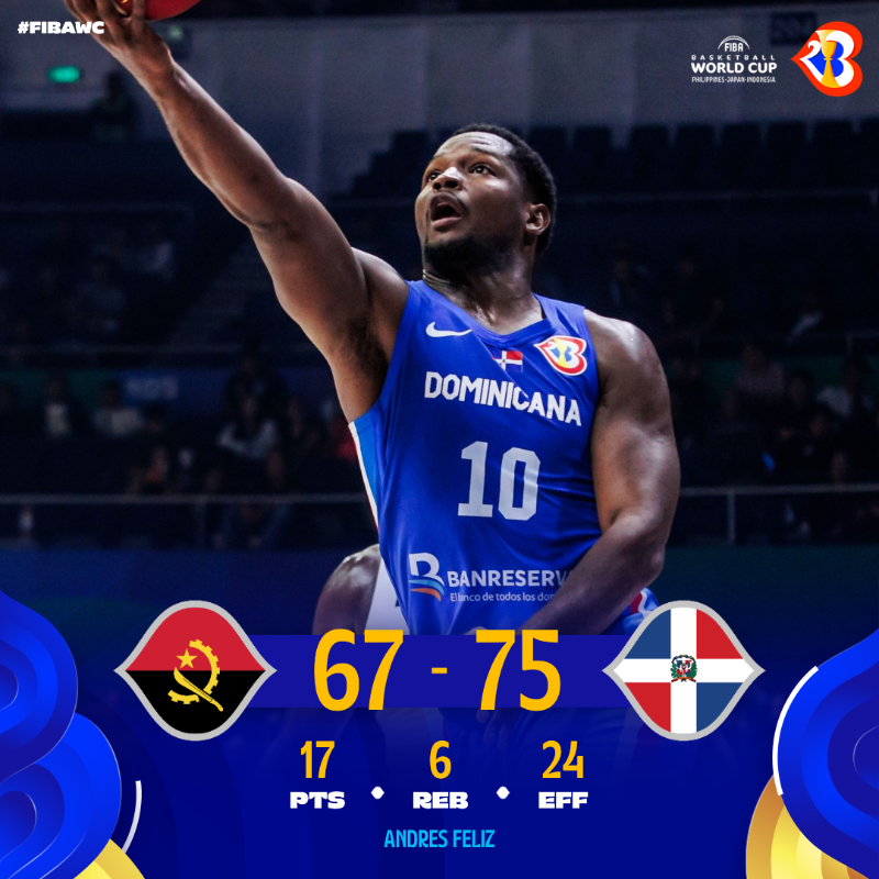 FIBAWC's tweet photo. Dominican Republic sweep the Group A 🧹

#FIBAWC x #WinForDominicana 🇩🇴