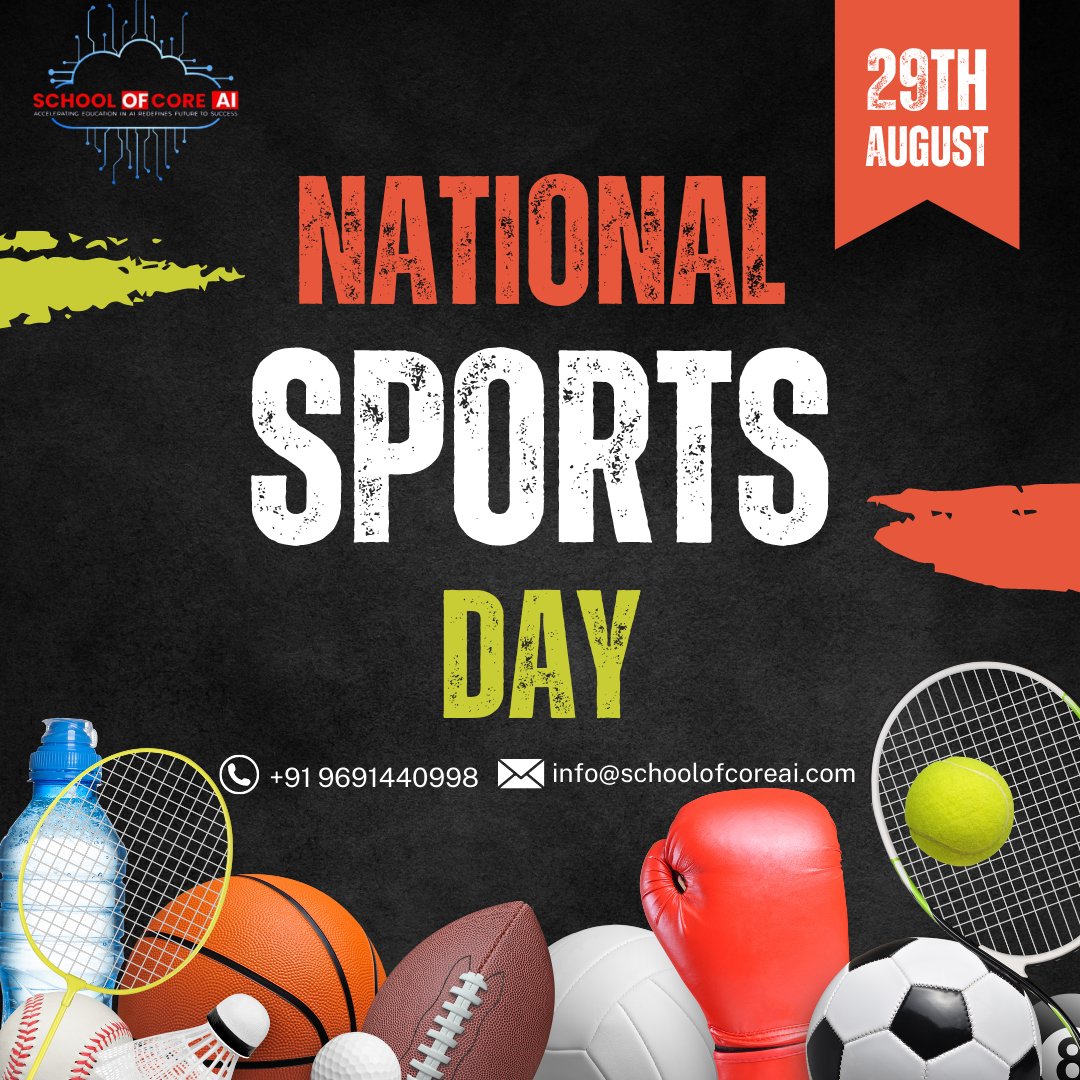 🏆 Celebrating National Sports Day! 🥇 Let's salute the dedication, passion, and hard work of our incredible athletes. Let's get active and honor the spirit of sportsmanship today! 🇮🇳 #NationalSportsDay #Sports #Athletes #Fitness #Sportsmanship #GameOn #TeamSpirit #SportsDay2023