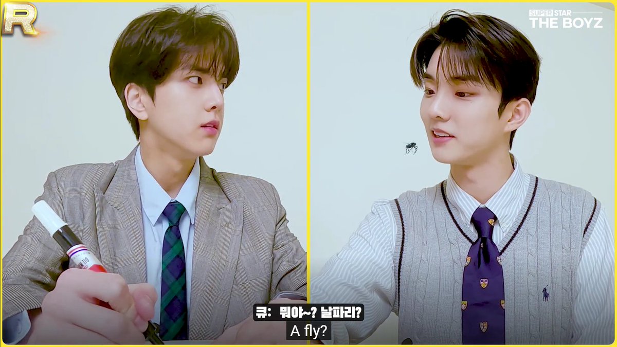bbangkyufeed's tweet photo. younghoon vs changmin's reaction to each others' drawings 😂

changmin > younghoon: 
"what is that? a fly?"

younghoon > changmin:
"wow!!"
(hasn't done anything yet) https://t.co/mIRh97CXqW