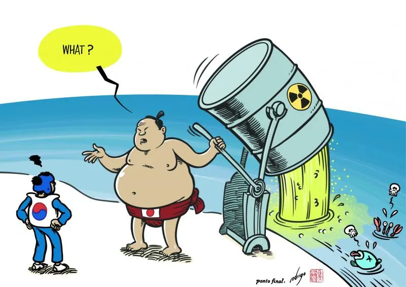 cartoonmovement's tweet photo. Japan has begun releasing treated radioactive water from Fukushima into the Pacific Ocean - 12 years after a nuclear meltdown. Is it safe?

Our cartoon collection: https://t.co/3Jhm7WzpQ9

Cartoons by by @amorimail, @rodrigocartoon, @p_calleri and @emadelrosso https://t.co/lBJhcIA3LY