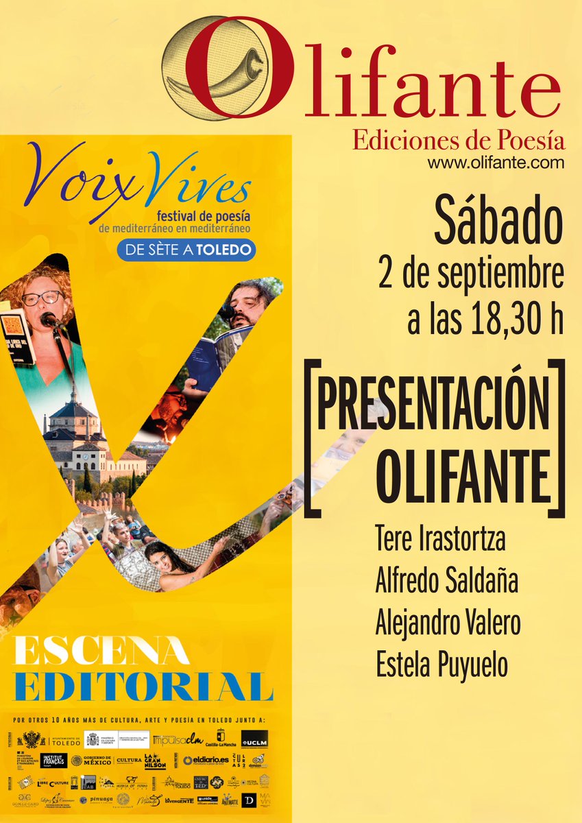 avalerofer's tweet photo. Voy a Toledo a presentar mi poemario "Oscuridades" (Olifante) en el festival Voix Vives junto a poetas como Tere Irastortza, Alfredo Saldaña y Estela Puyuelo el sábado 2 de septiembre a las 18:30 h en la plaza del Ayuntamiento.

@VoixVivesToledo @PoesiaUtil #poesía #literatura https://t.co/aSw6jqqyks