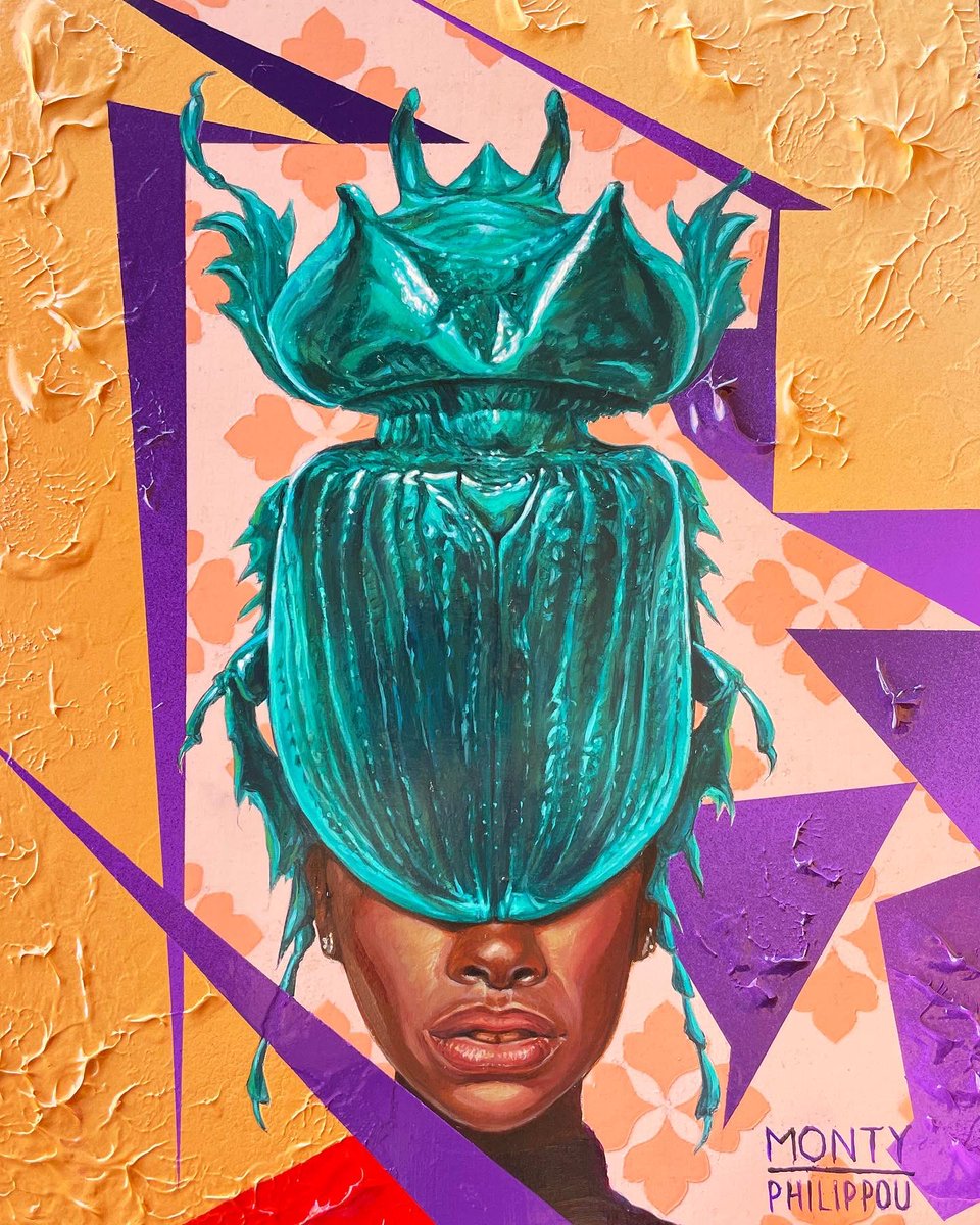 montyart's tweet photo. “Exoskeleton” • 8” x 10” x 1.5” • @montanacans , @gamblincolors , @goldenpaints , with UV @montanacans_usa gloss varnish on panel. One of the many new @kaleidoskullart paintings recently featured in the “EXOSKELETON” exhibition at @gamutgallerympls . 🔴 https://t.co/7twr0bMaQG https://t.co/wsLdtm13Wu