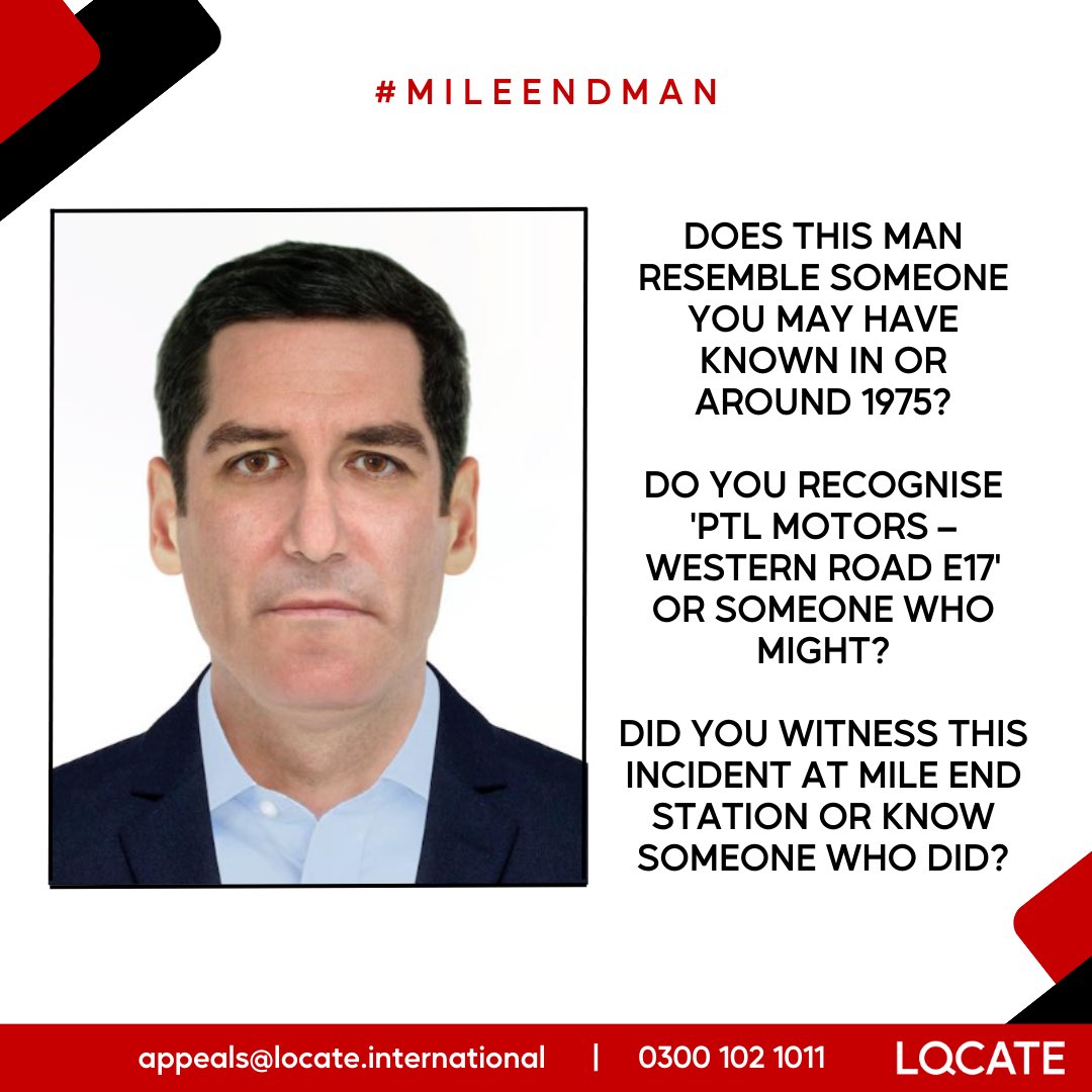 LocateCIO's tweet photo. Help us identify 'Mile End Man' - a well-dressed mystery who tragically lost his life at a London Underground station in 1975. He had a Rolex watch, a pen embossed with PTL Motors &amp; a Ronson Varaflame lighter. Time's running out for answers. Please share https://t.co/UFltABjlUB https://t.co/1kmyGFirWX