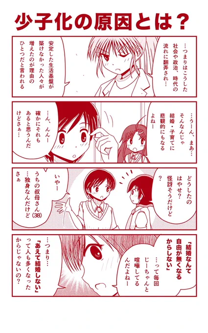少子化のニュースをやってたので、再掲。
こちらの最新刊ではちょうど少子化の要因について描いてます。無料ですー。

04 まんがで見える 地方のこれから https://t.co/1mZD1Fxdvy @amazonより 