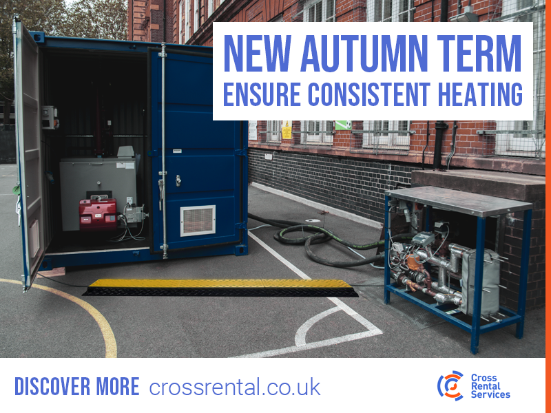 RentalCross's tweet photo. Schools: Get ready for the #autumnterm. Ensuring consistent #heating is a top priority, but what if your #heatingsystem has been inactive? Don't get caught off guard by #heatingissues. Call Cross Rental Services today, T: 0808 169 1919, https://t.co/puKM5WungU https://t.co/h3u5bTwWyJ