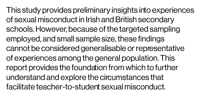 grumpyOT's tweet photo. @guardian Surprised this overly sensationalist headline got past @GuardianEdu editorial checks -"widespread" is not backed up/explained in article, &amp; author's own report states "these ﬁndings cannot be considered generalisable or representative of experiences among the general population" https://t.co/8Tc3vNYAKT