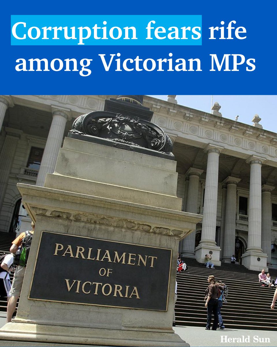 theheraldsun's tweet photo. Two thirds of Victorian MPs believe corruption is a problem among elected officials, the state’s anti-corruption watchdog has revealed. > https://t.co/WB12n67bss https://t.co/wblRUlN5Wv