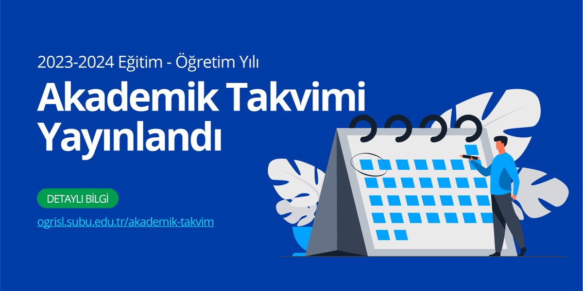 Kıymetli öğrencilerimiz,

2023-2024 Akademik Yılı Güz Yarıyılı 2 Ekim Pazartesi günü başlayacaktır. Ders kayıtları 18-24 Eylül tarihlerinde yapılacaktır. 

Hepinize başarılı bir dönem dileriz..

Akademik takvim için 👇
🔗 ow.ly/z5xJ50PFkUN