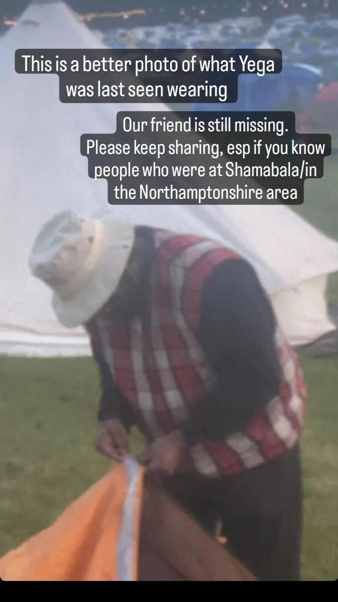 Please contact @NorthantsPolice if you’ve seen Gboyega. Last seen 4am Saturday @ShambalaFest