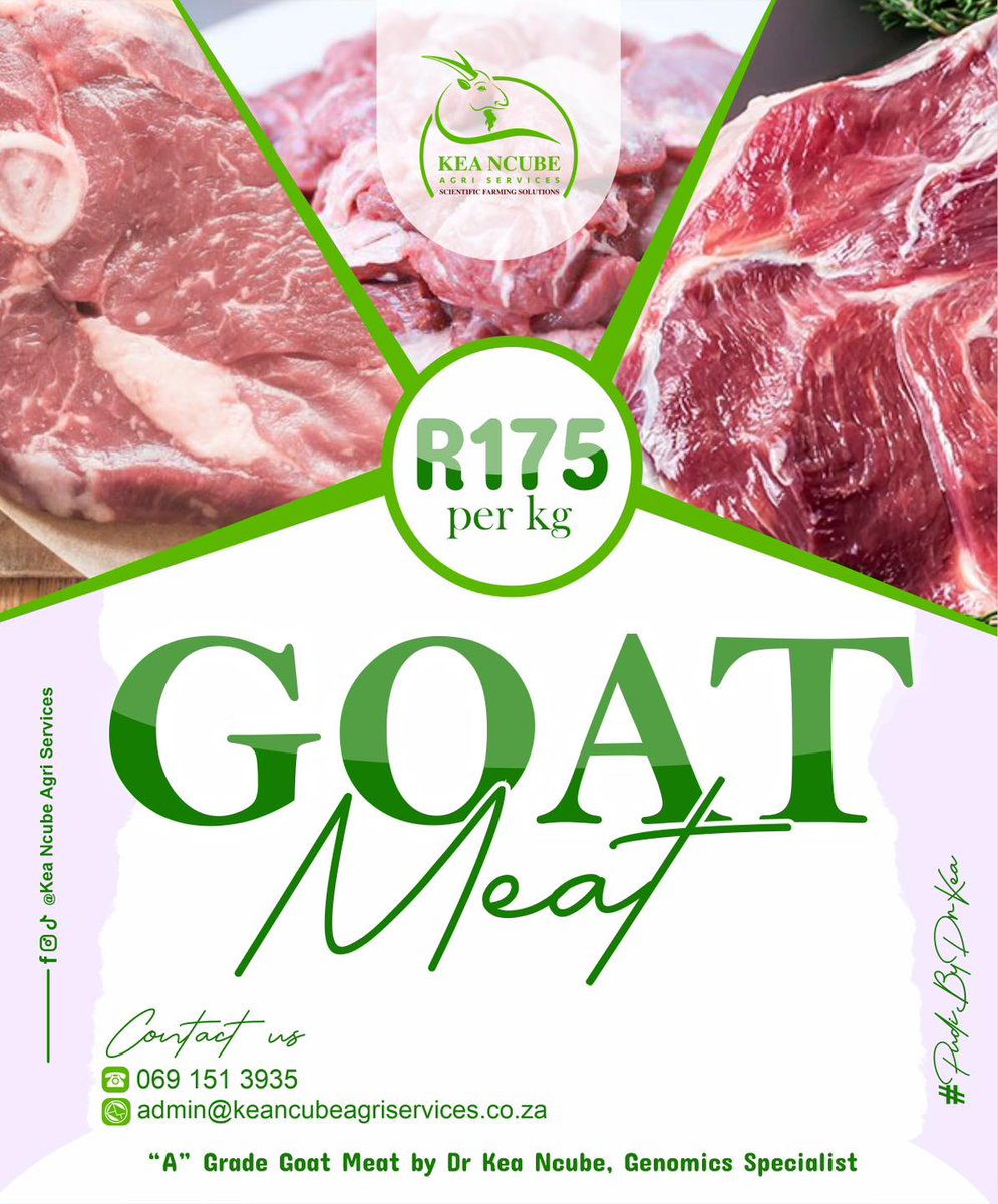 Don't forget to place your orders 😋😋. WhatsApp us on 069 151 3935.

#PudiByDrK
#GoatMeat
#MeatSales
#ScientificFarming