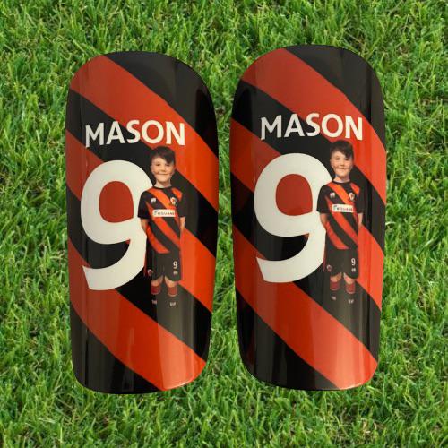 Personalised Shin pads for Mason #personalisedshinpads