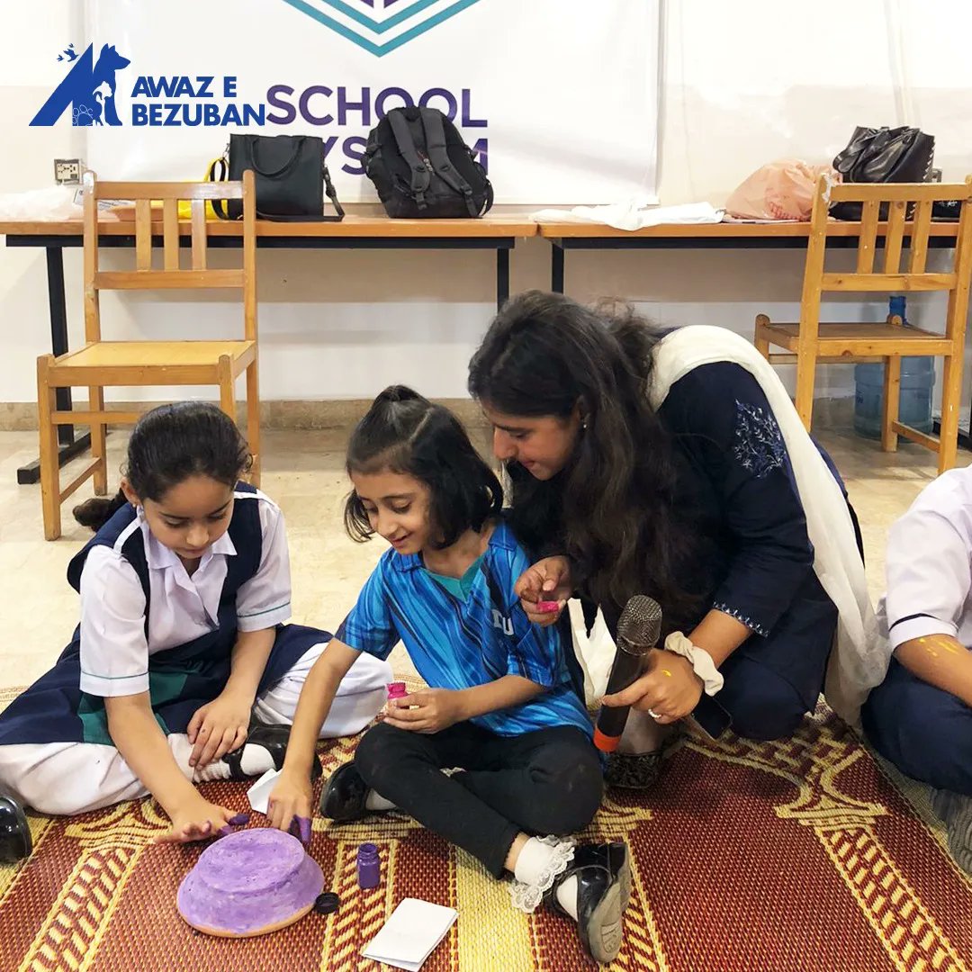 In collaboration with AIFD students hosted by AEB, an animal awareness workshop at IU School System, featuring hands-on DIY activities geared towards aiding birds and stray animals along with a dog bite prevention session.

#awazebezuban #aifd #strayanimals #awareness #workshop