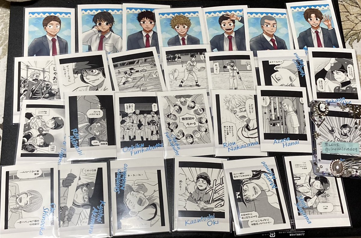 rinranlovedog's tweet photo. おおきく振りかぶって おお振り 原画展 ぱしゃこれ 入場特典 交換 譲渡

譲→画像参照
求→高瀬、榛名又は定価＋送料

高瀬との交換優先
入場特典は交換のみ
阿部、泉、田島は交換優先
譲渡は4段目より同数〜お迎え
郵送 https://t.co/E4qAPlgwH1