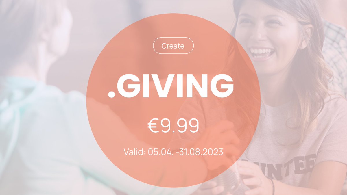 AutoDNS's tweet photo. 🌐 Elevate your mission with .giving domains! 🎉

Showcase your cause, build trust, and network within the giving community. Secure your .giving domain today and make a difference online! 💪🌎 https://t.co/hQDt0RU6k8 https://t.co/HOLTZJDaFe