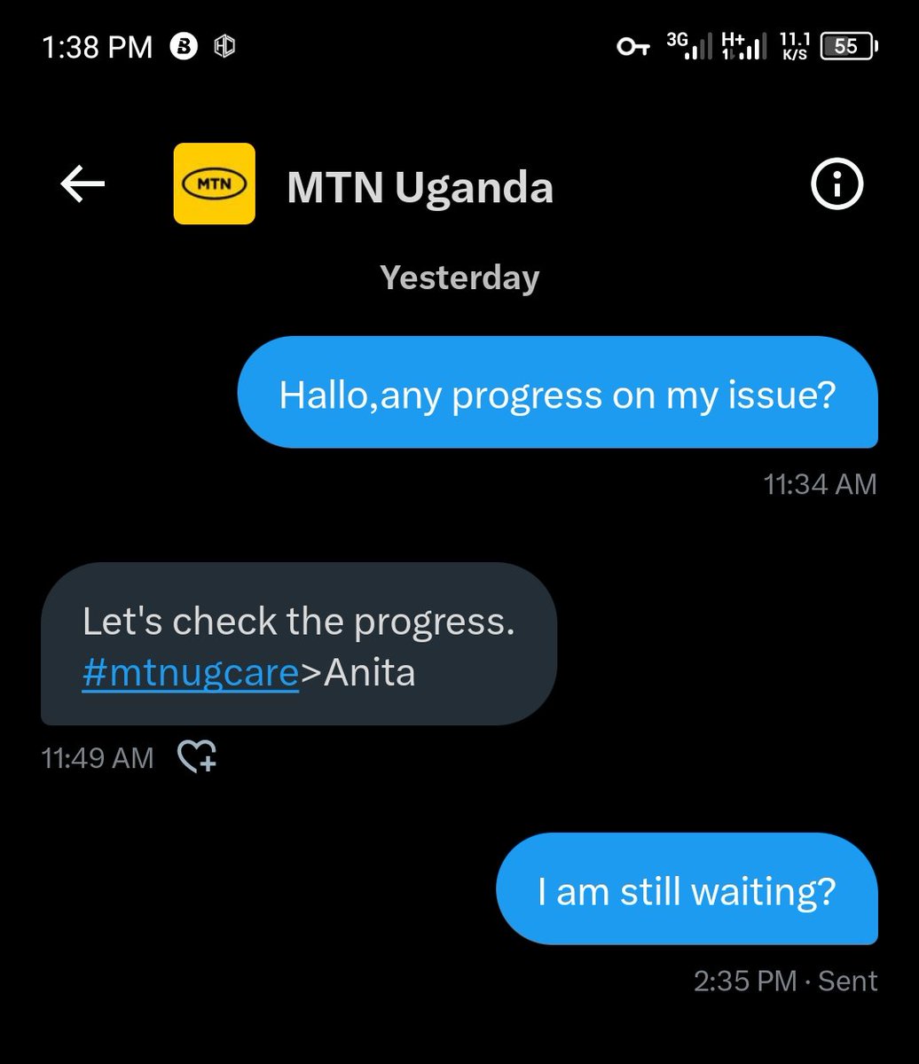 jkwasikye's tweet photo. Hallo @mtnug, how are you today? https://t.co/LyMIYDCaK8