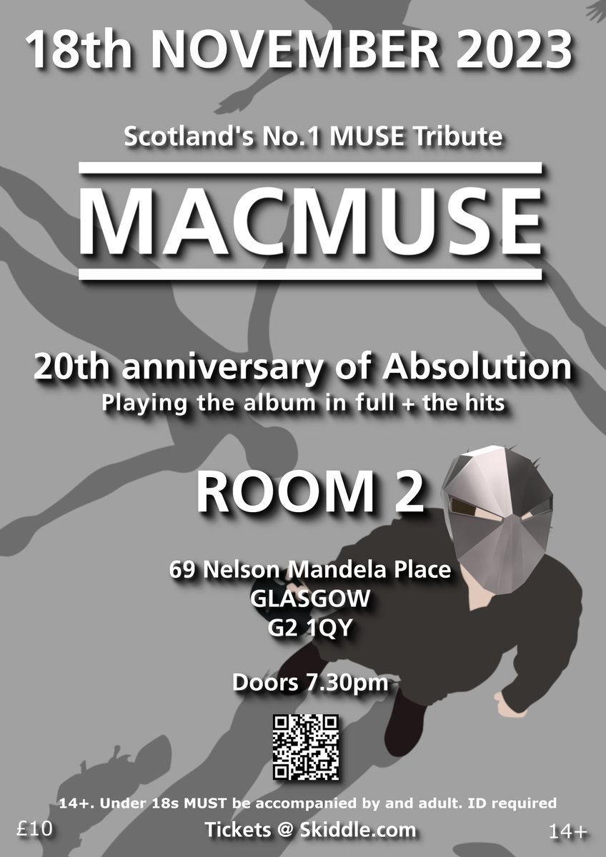 macmusetribute's tweet photo. This Nov we will be celebrating the 20th anniv. of @muse releasing Absolution by playing the album in full. A chance to hear some great songs that don't often get played love.
18th November @room2glasgow
🎟️https://t.co/GC2e14q5NC… #musefans #tribute #Glasgow https://t.co/40yMydY2qg