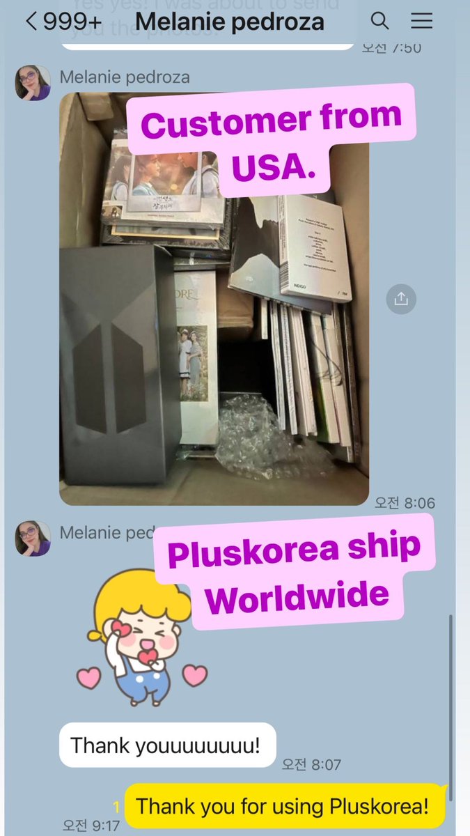 Customer from USA!

Thank you for using PLUSKOREA!

 * Korea buying service! 
 * Private Proxy Service!
 * Koirea Warehouse
 * Combine & Forwarding goods
 * Worldwide shipping

#koreashop #koreabuying #koreabuyingservice  #koreashipping #pluskoreareview #koreawarehouse #kpopship