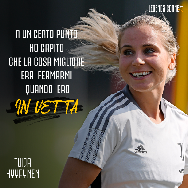 juventusfc's tweet photo. Penna a Tuija Hyyrynen ✍🏻

L'ex difensore delle Juventus Women è la protagonista del nuovo episodio di Legend's Corner ⚪️⚫️